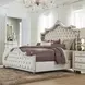 Antonella Ivory California King Upholstered Panel Bed with Nailhead Trim