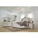 Antonella Ivory California King Upholstered Panel Bed with Nailhead Trim