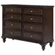 Andover Dark Oak 8 Drawer Dresser