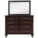 Andover Dark Oak 8 Drawer Dresser With Mirror