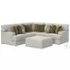 Tori Birch L-Shape Sectional with Ottoman