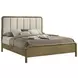 Amsbury Nutmeg Queen Upholstered Panel Bed