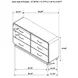 Amsbury Nutmeg 6 Drawer Dresser