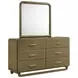 Amsbury Nutmeg 6 Drawer Dresser With Mirror