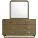 Amsbury Nutmeg 6 Drawer Dresser With Mirror
