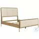 Arini Cream and Sand Wash King Upholstered Panel Bed