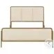 Arini Cream and Sand Wash King Upholstered Panel Bed