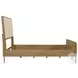 Arini Cream and Sand Wash King Upholstered Panel Bed