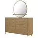 Arini Sand Wash 8 Drawer Dresser with Mirror