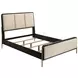 Arini Black and Cream King Upholstered Panel Bed