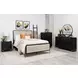 Arini Black and Cream King Upholstered Panel Bed