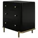 Arini Black 3 Drawer Nightstand