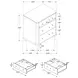 Arini Black 3 Drawer Nightstand