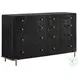Arini Black and Cream Upholstered Panel Bedroom Set