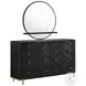 Arini Black and Cream Upholstered Panel Bedroom Set