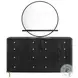 Arini Black and Cream Upholstered Panel Bedroom Set