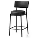 2245 Black Leather Look Bar Stool Set Of 2