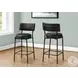 2245 Black Leather Look Bar Stool Set Of 2