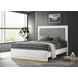 Caraway White and Gray California King Upholstered Panel Bed with LED