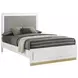 Caraway White and Gray California King Upholstered Panel Bed with LED