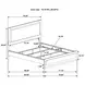Caraway White and Gray California King Upholstered Panel Bed with LED