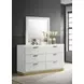 Caraway White 6 Drawer Dresser with Mirror