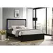 Caraway Black and Gray California King Upholstered Panel Bed with LED