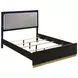 Caraway Black and Gray California King Upholstered Panel Bed with LED