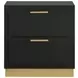 Caraway Black 2 Drawer Nightstand