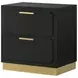 Caraway Black 2 Drawer Nightstand