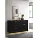 Caraway Black 6 Drawer Dresser
