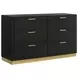 Caraway Black 6 Drawer Dresser