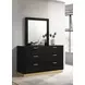 Caraway Black 6 Drawer Dresser with Mirror