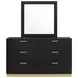 Caraway Black 6 Drawer Dresser with Mirror