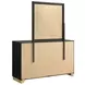 Caraway Black 6 Drawer Dresser with Mirror