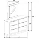 Caraway Black 6 Drawer Dresser with Mirror