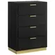 Caraway Black 4 Drawer Chest