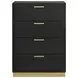 Caraway Black 4 Drawer Chest