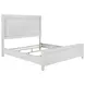 Marielle Distressed White King Upholstered Panel Bed