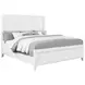 Marielle Distressed White King Upholstered Panel Bed