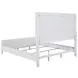 Marielle Distressed White King Upholstered Panel Bed