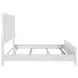 Marielle Distressed White King Upholstered Panel Bed