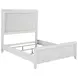 Marielle Distressed White Queen Upholstered Panel Bed