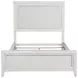 Marielle Distressed White Queen Upholstered Panel Bed