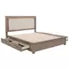 Kenora Barley Brown King Upholstered Platform Storage Bed
