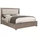 Kenora Barley Brown and Beige California King Upholstered Storage Panel Bed with LED