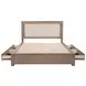 Kenora Barley Brown and Beige California King Upholstered Storage Panel Bed with LED