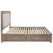 Kenora Barley Brown and Beige California King Upholstered Storage Panel Bed with LED