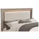 Kenora Barley Brown and Beige California King Upholstered Storage Panel Bed with LED