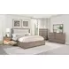 Kenora Barley Brown and Beige California King Upholstered Storage Panel Bed with LED